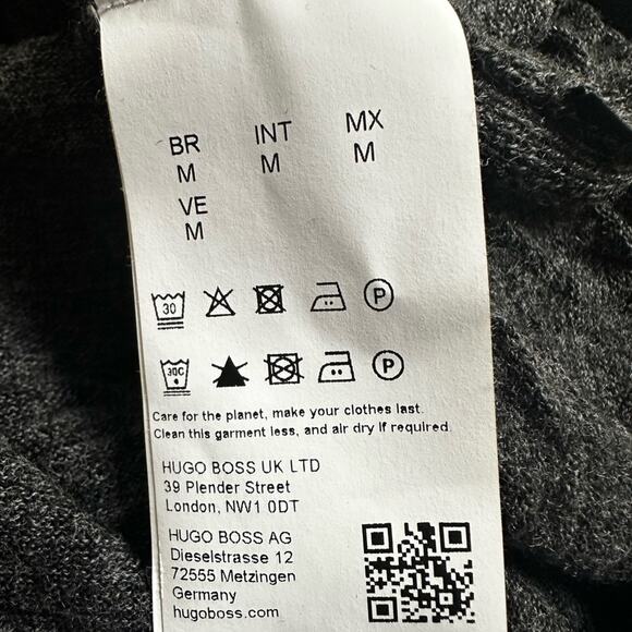 Hugo Boss 100% Italian Virgin Wool Grey Sweater Womens Medium Minimalist Classic - Picture 7 of 11